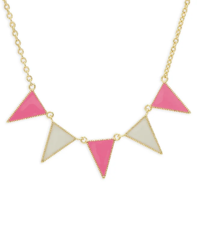 Beautiful necklaces with colored gemstones-Pennant Banner Necklace