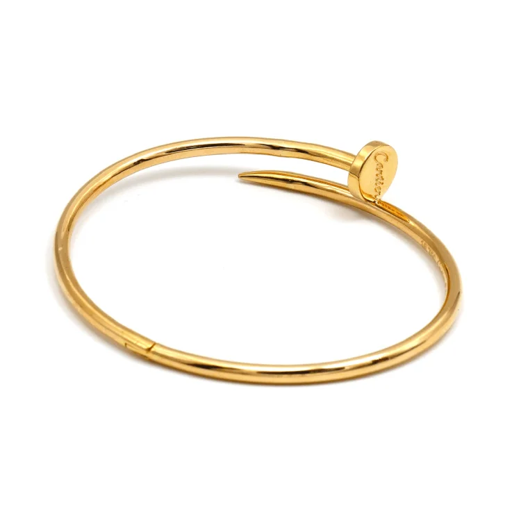 Elegant bracelets with sapphire accents-Real Gold GZCR Nail Lock Bangle BLZ 0203 - A (Size 19) BA1441