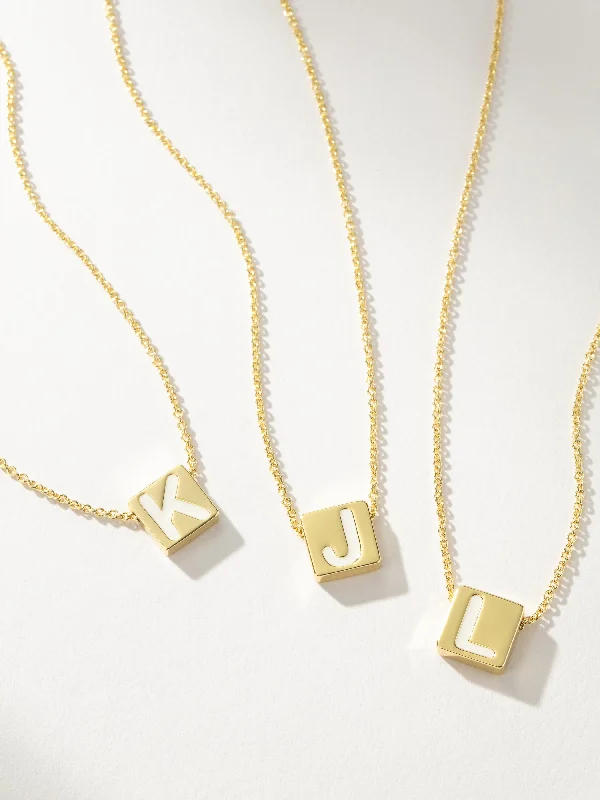 Stunning necklaces with ruby accents-Bold Letter Necklace