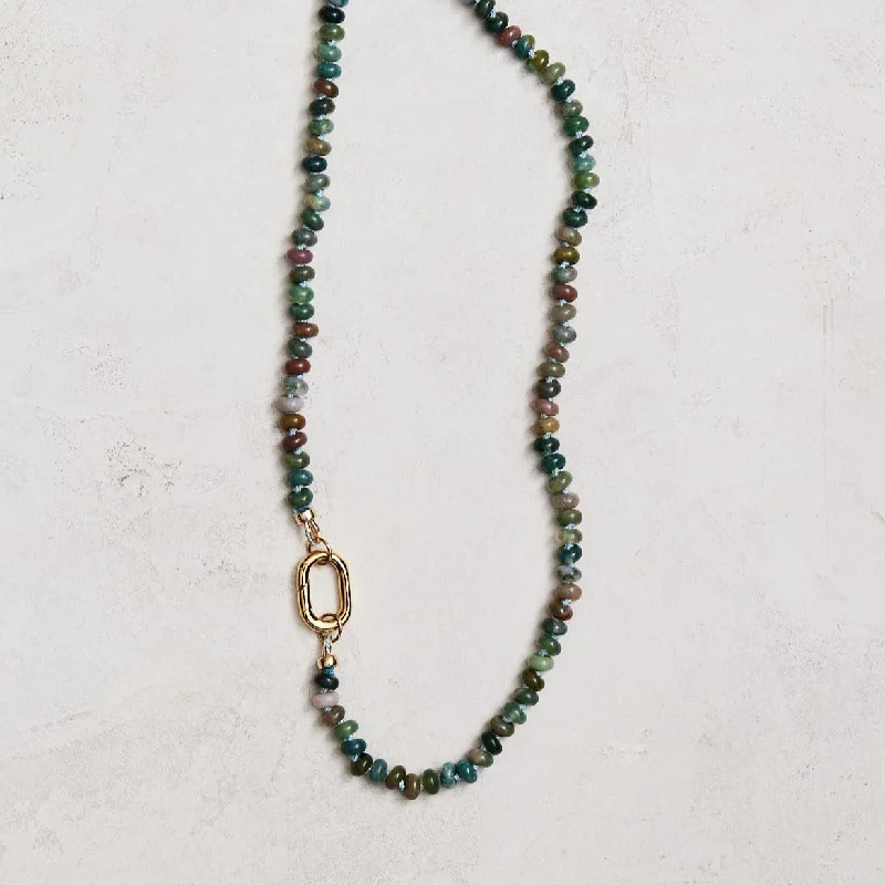 Custom necklaces with birthstone settings-Indian Agate Necklace