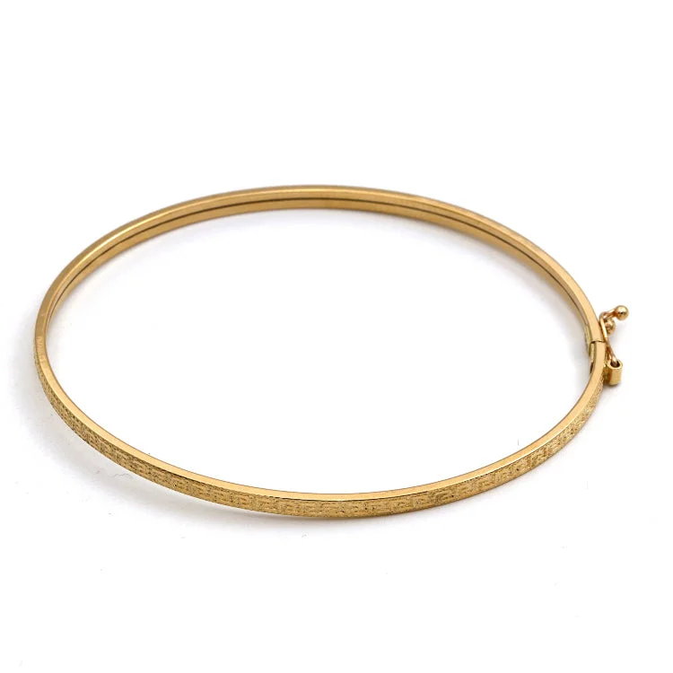 Trendy bangles with mixed metals-Real Gold Maze Hoop Light Bangle (SIZE 17) Model 1017-1 BA1527