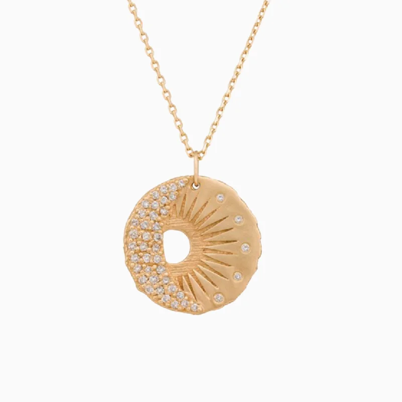 Minimalist necklaces for modern women-Sun & Moon Medal Necklace