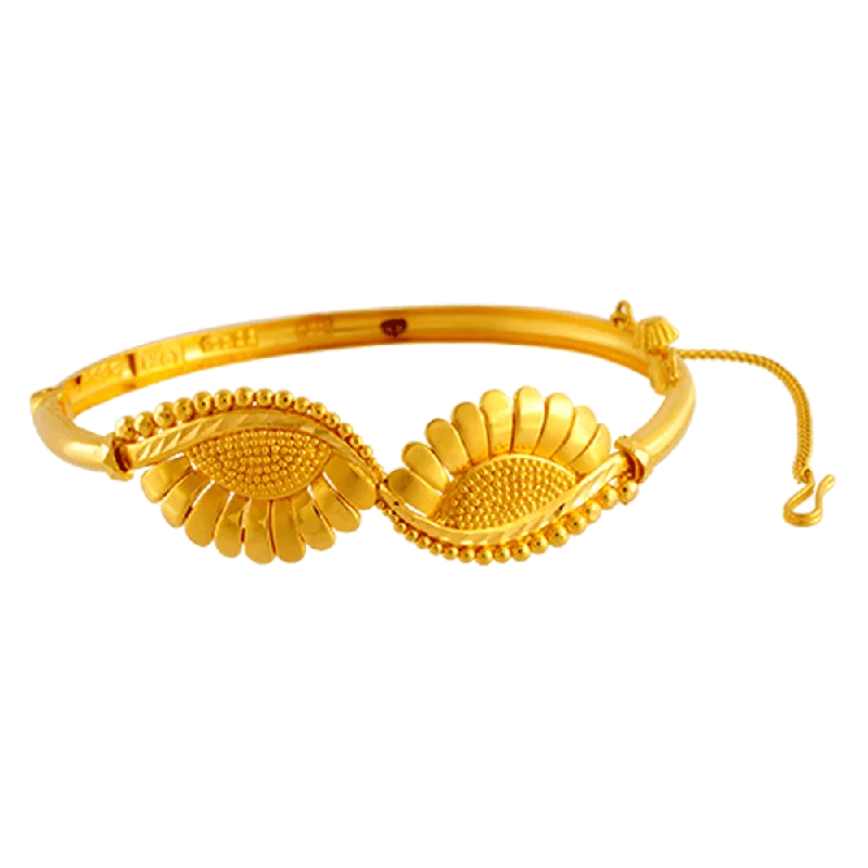 Beautiful bangles with topaz stones-22KT Yellow Gold Bangle For Women