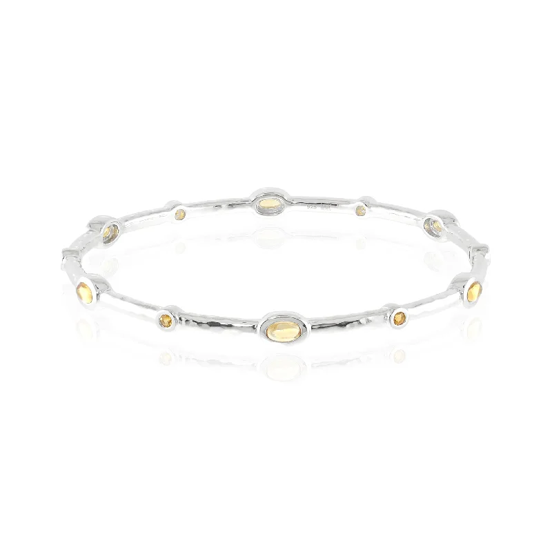 Stunning gold bracelets with rubies-Citrine Stacking Bangle