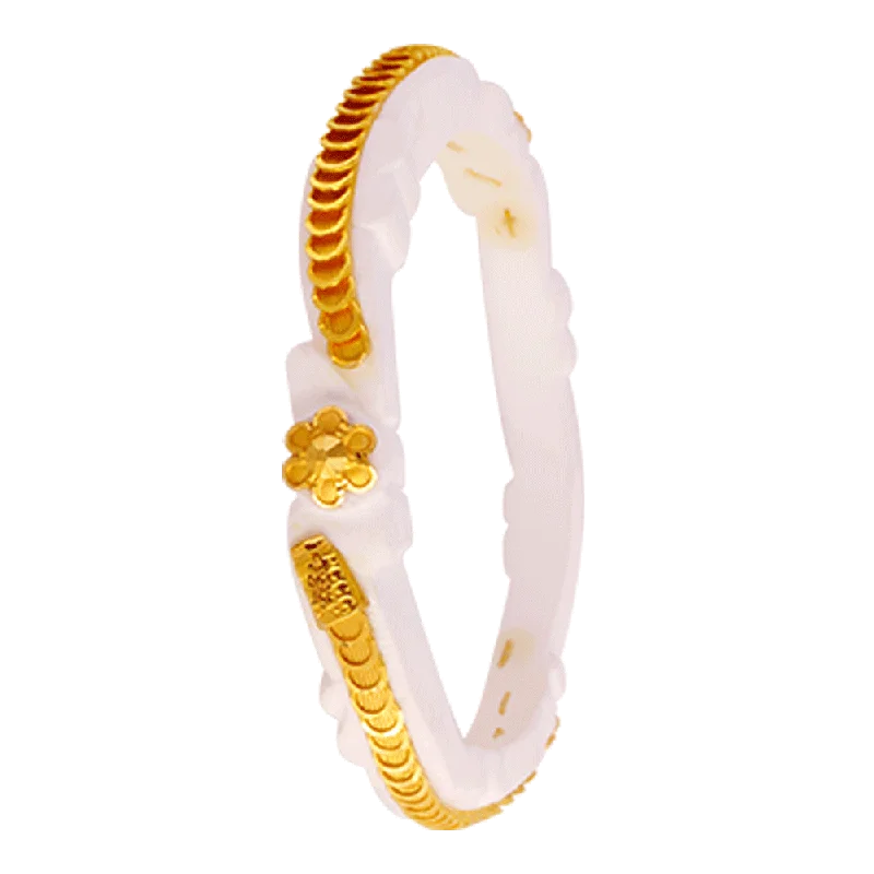 Affordable charm bracelets for women-22KT Yellow Gold Sankha Bangle For Women