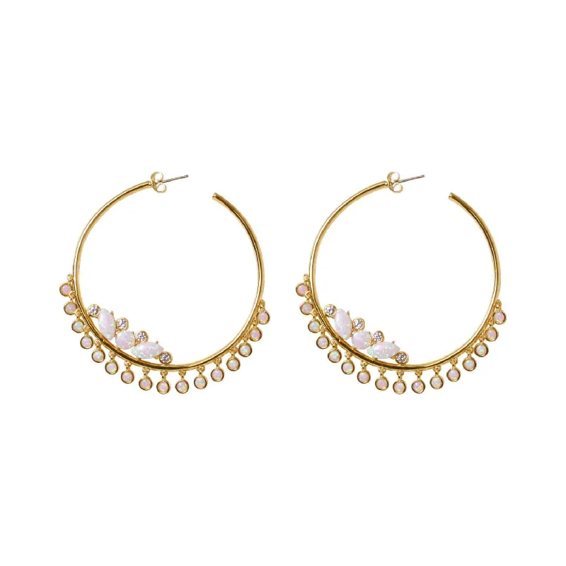 Luxury earrings with sapphires-Ophelia Crystal Charms Hoop Earrings