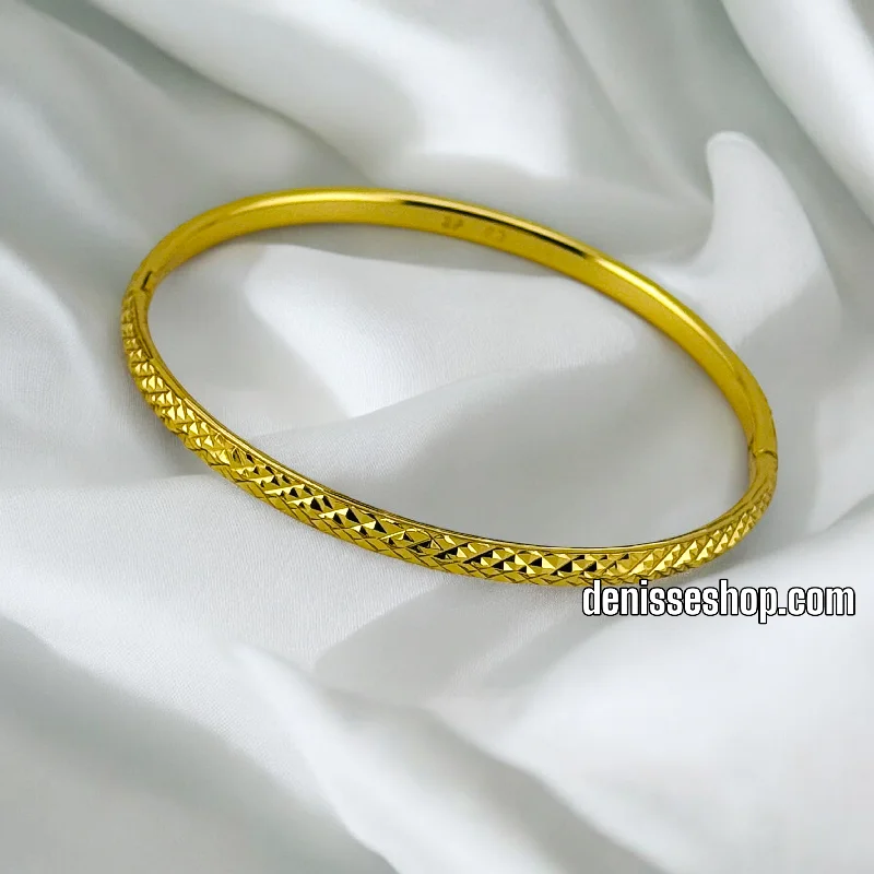 Fashionable leather bracelets for women-14K FASHION GOLD BANGLE BR484