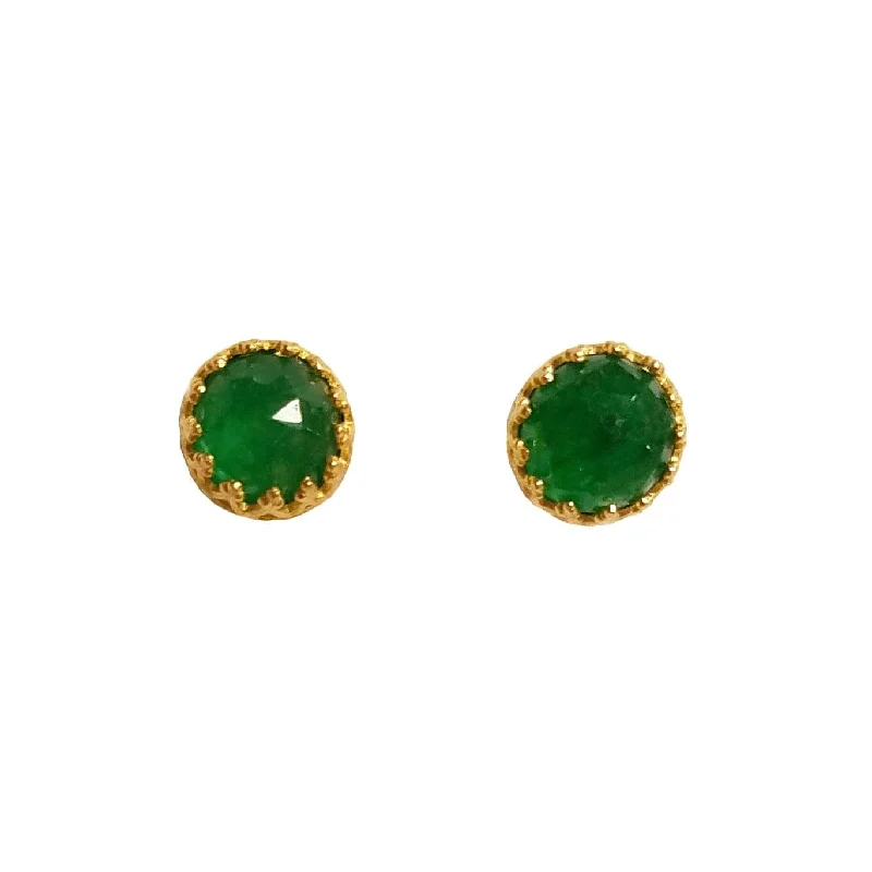 Classic diamond hoop earrings for women-Rococo Earring - Emerald Quartz