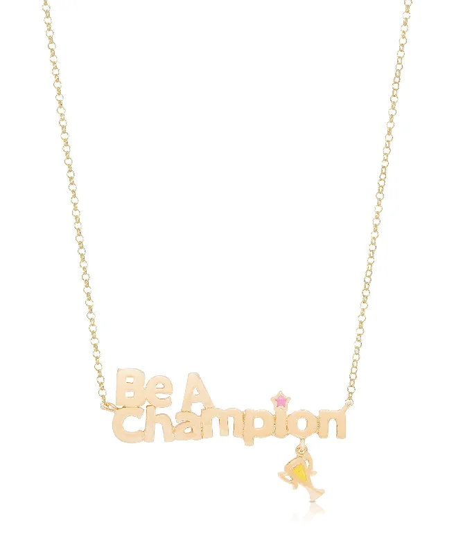 Unique pendants for necklaces-'Be A Champion' Necklace