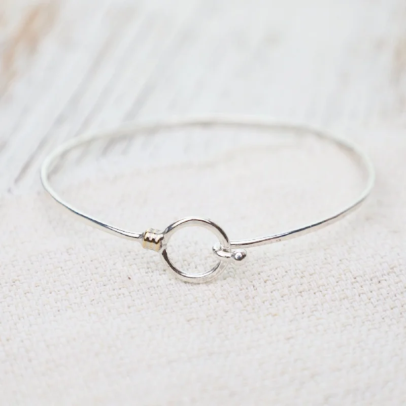 Classic charm bracelets with silver beads-Hook-and-Loop Clasp Bangle