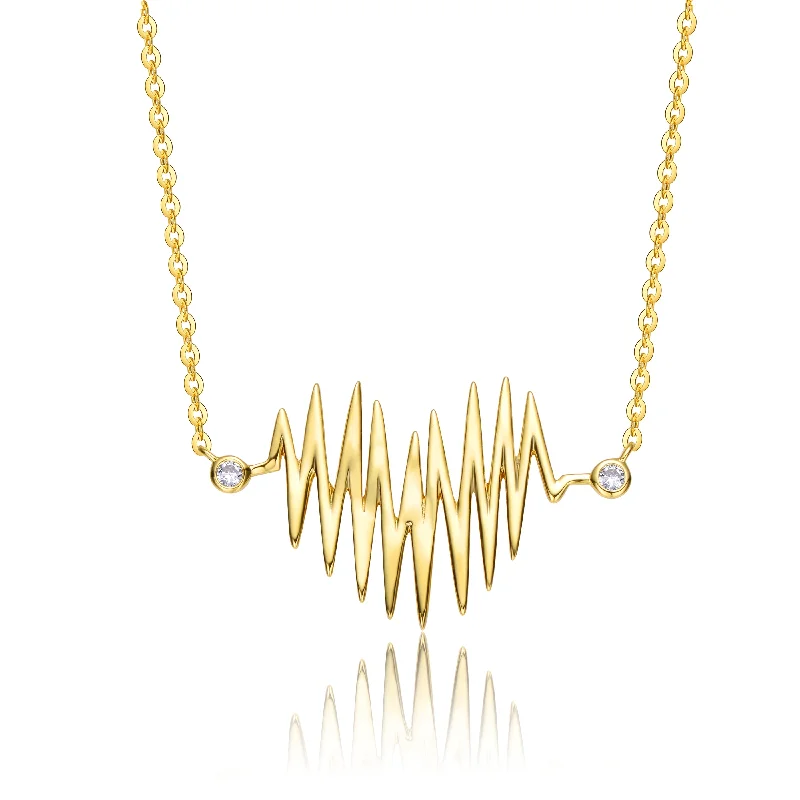 Custom-made necklaces for special occasions-Marie Golden Heartbeat Necklace