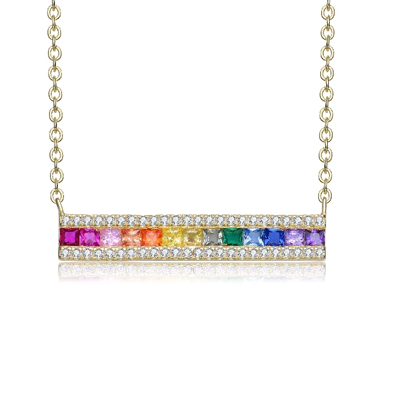 Stylish necklaces with gold-plated accents-Arc-en-Ciel Gradient Golden Necklace