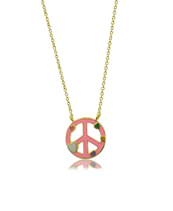 Stylish silver necklaces for women-Peace & Love Necklace