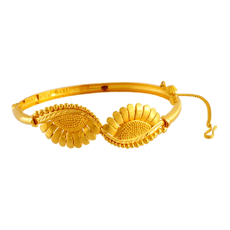 Stunning silver bangles with rubies-22KT Yellow Gold Bangle For Women