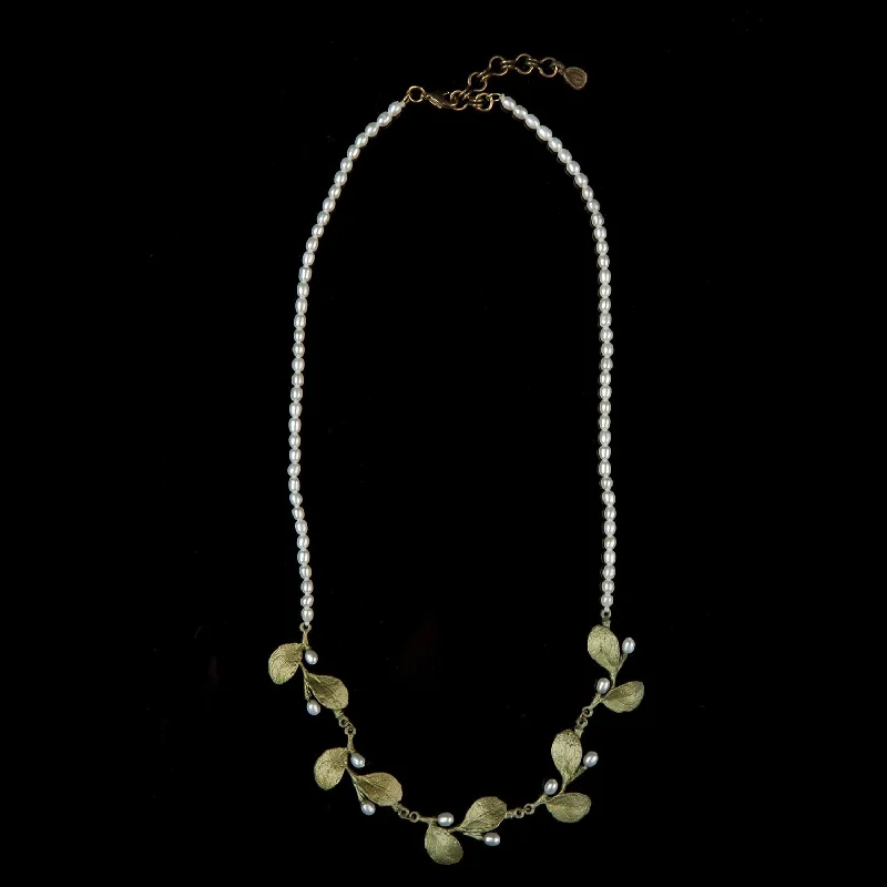 Unique necklaces with moonstones-Irish Thorn Necklace - Pearl Contour