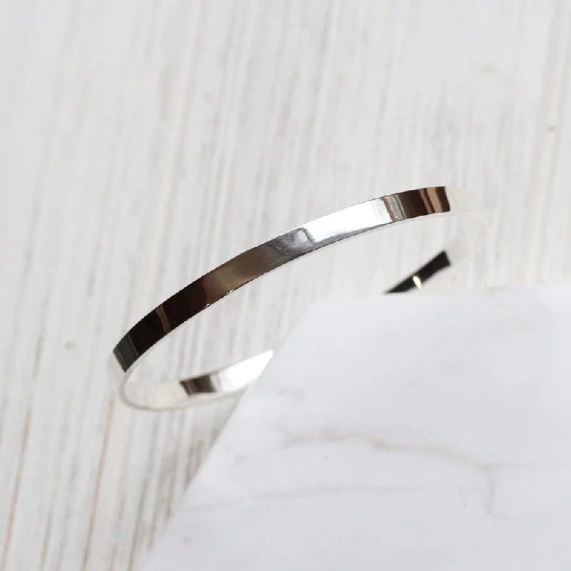 Affordable bangles for bridesmaids-Simple Flat Top Bangle