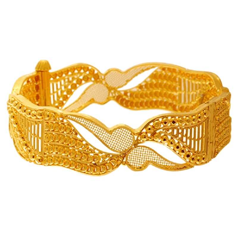 Fashionable gold bracelets for women-22KT Yellow Gold Bangle For Women