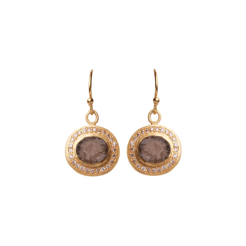 Classic earrings with square diamonds-Ecologica Mini Oval Drop Earrings