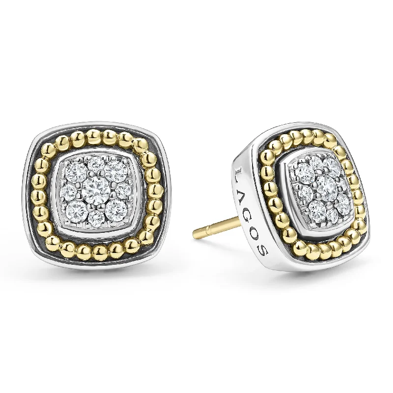 Gorgeous chandelier earrings for women-Rittenhouse Two-Tone Diamond Stud Earrings