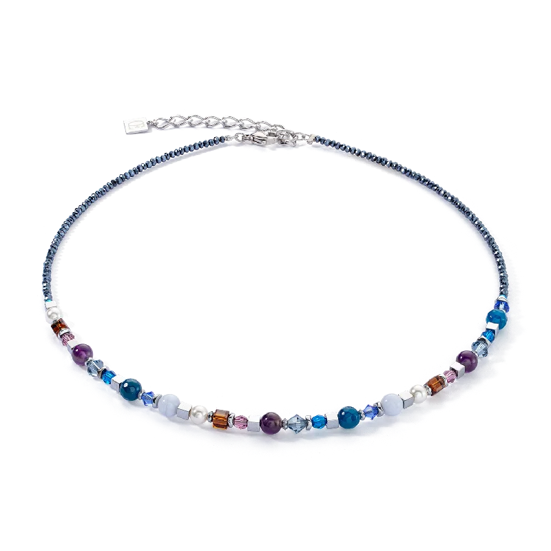 Unique necklaces with moonstones-Festive Spheres necklace silver-royal