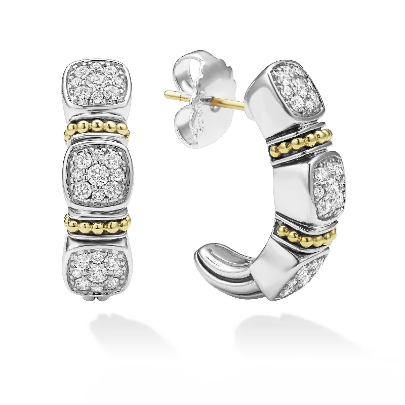 Trendy earrings with mixed metals-Rittenhouse Two-Tone Diamond Hoop Earrings