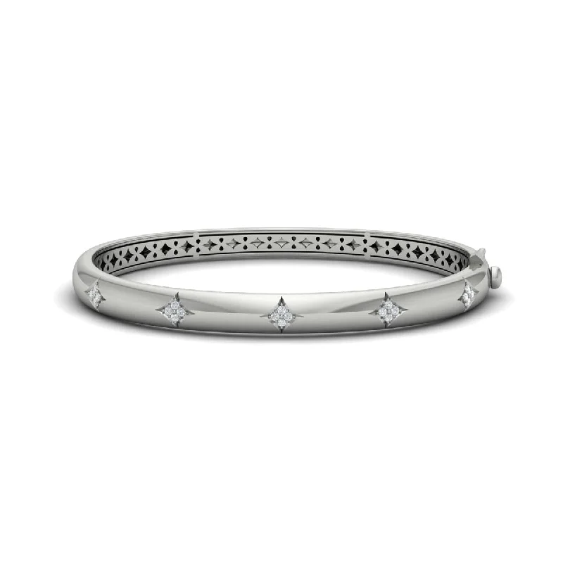 Stunning bangle bracelets with charms-Diamond Vlora Star Hinged Bangle