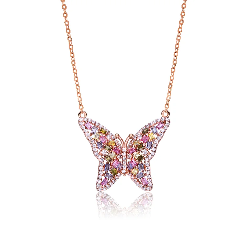 Luxury necklaces with diamond accents-Papillonière Butterfly Golden Necklace