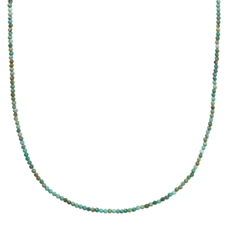 Stylish long necklaces for women-Petite Turquoise Bead Necklace