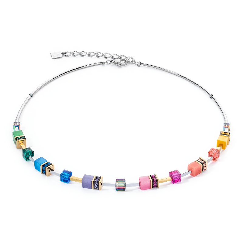 Designer necklaces for women-GeoCUBE® Iconic Lite Necklace Rainbow