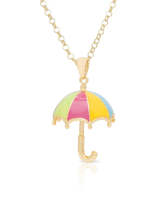 Beautiful gemstone necklaces for gifts-3D Umbrella Pendant