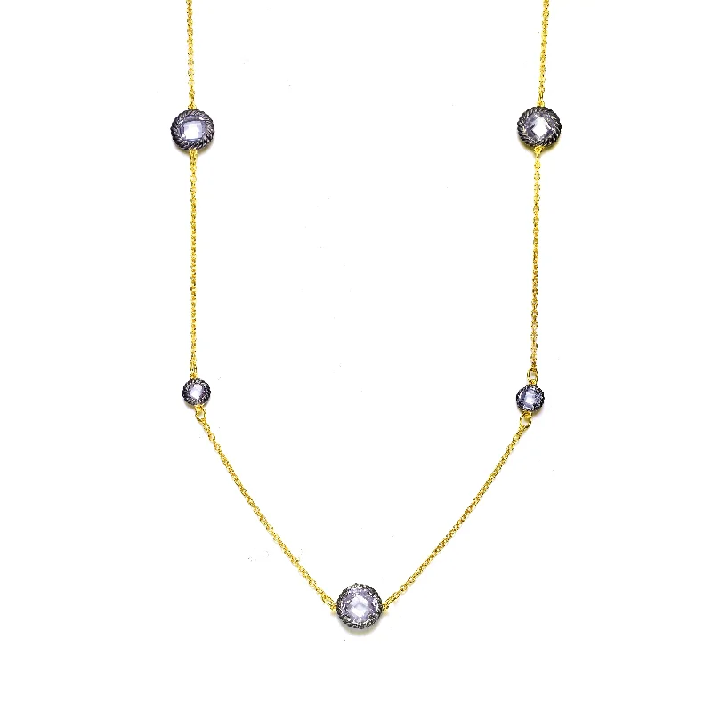 Elegant gold necklaces with diamonds-Léa Black Long Necklace