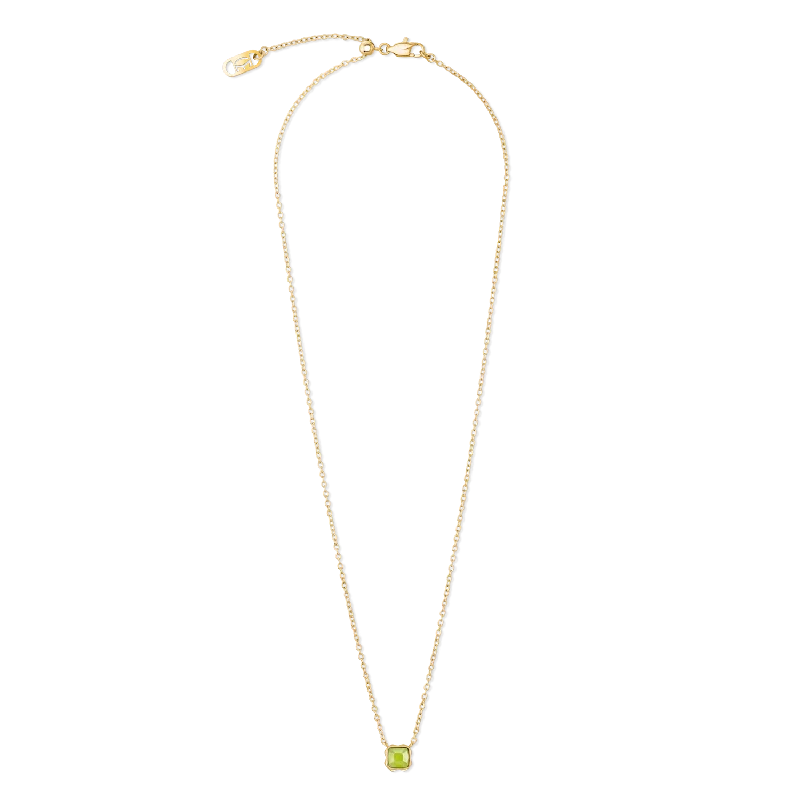 Stunning necklaces with ruby accents-Birthstone August Necklace Green Jade Gold