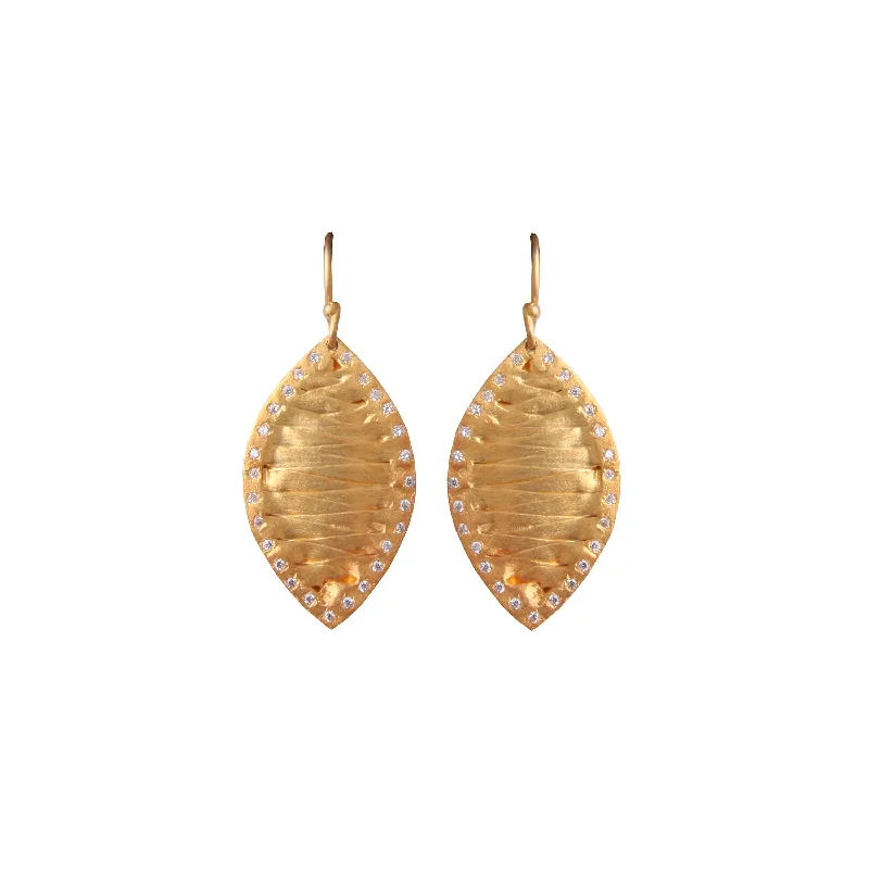 Elegant drop earrings with citrine-Ecologica Woven Gold Marquise Drop Earrings