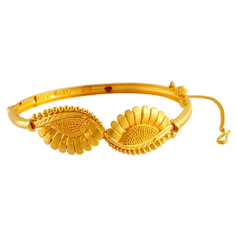 Classic bangles with cubic zirconia-22KT Yellow Gold Bangle For Women