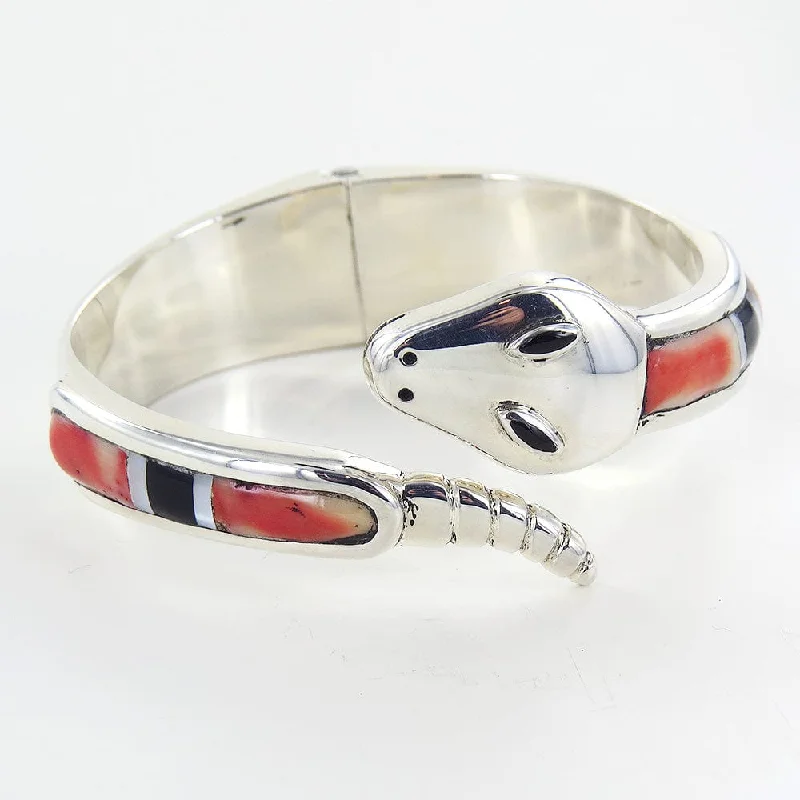 Luxury bracelets with rubies-SNAKE BANGLE