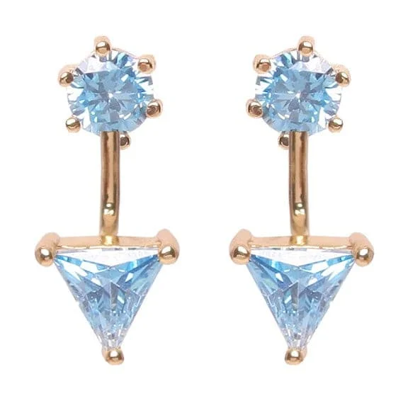 Chic earrings for formal events-Vita Crystal Stud Earrings with Triangle Drop