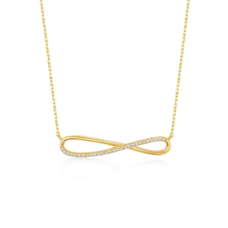 Stunning necklaces with precious stones-Sylvie Infinity Golden Necklace