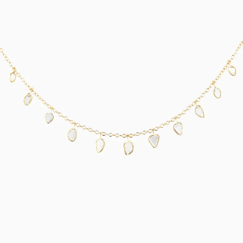 Simple necklaces for casual wear-Diamond Slice Chain Necklace