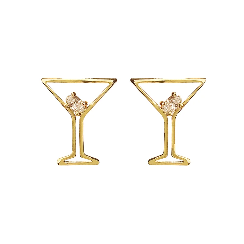 Stylish drop earrings with crystals-Roam Mini Martini Earrings