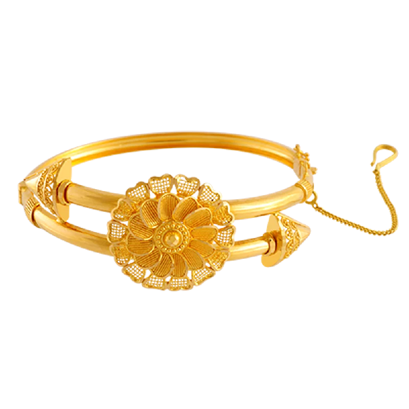 Luxury bracelets with rubies-22KT Yellow Gold Bangle For Women