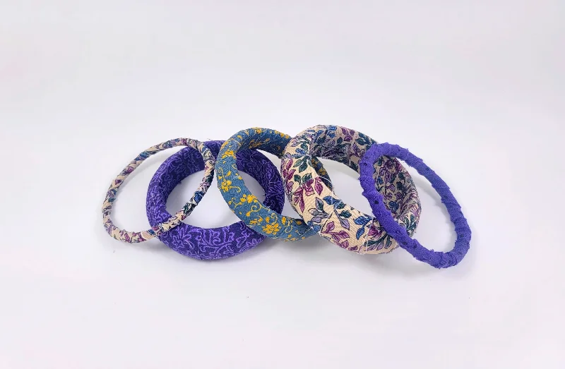 Beautiful bangles with diamond accents-Fabric Wrapped Bangle