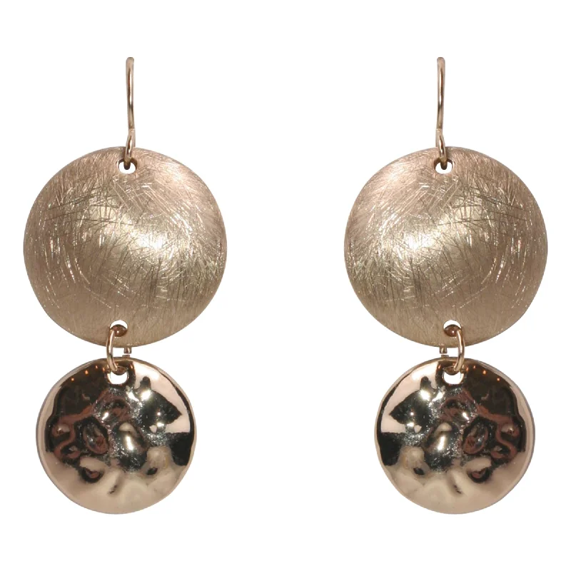 Stylish drop earrings with crystals-Iconography Double Circle Drop Earrings