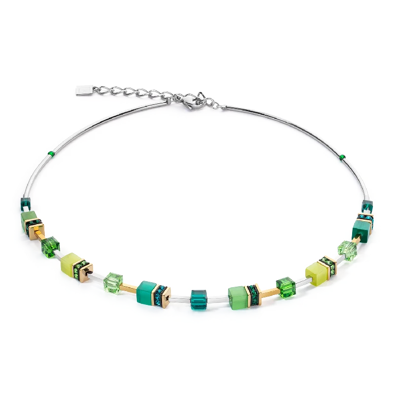 Affordable necklaces for bridesmaids-GeoCUBE® Iconic Lite Necklace Green