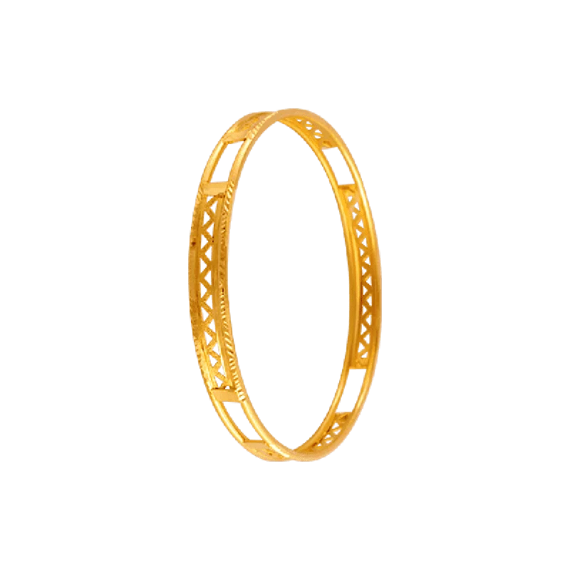 Custom bracelets with unique designs-22KT Yellow Gold Loha Bangle For Women