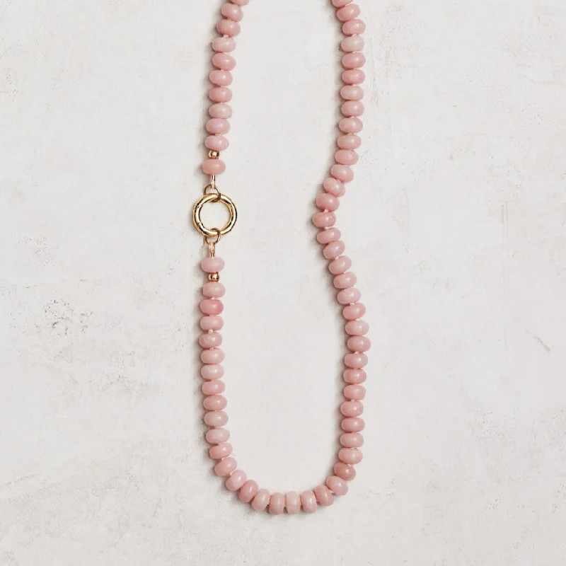 Fashionable layered necklaces for women-Pink Opal Necklace