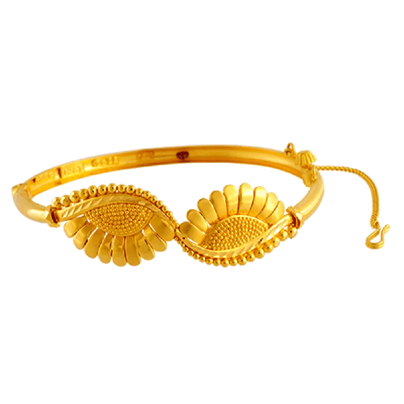 Unique silver bracelets for women-22KT Yellow Gold Bangle For Women