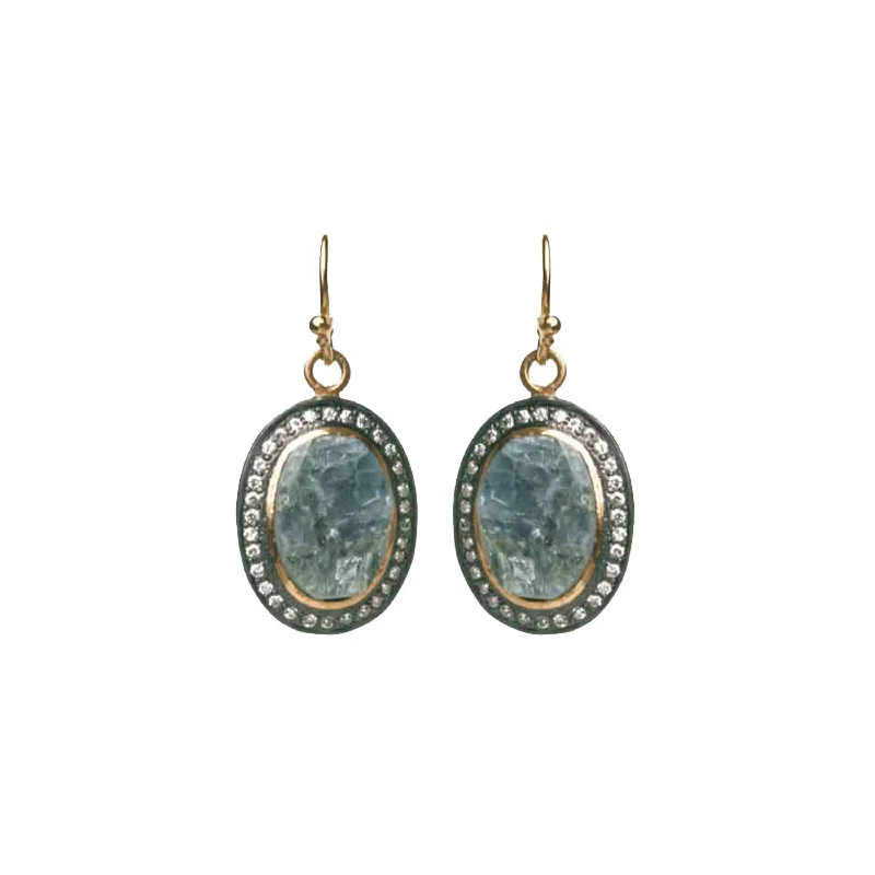 Statement earrings with sapphire accents-Ecologica Oval Drop Earrings