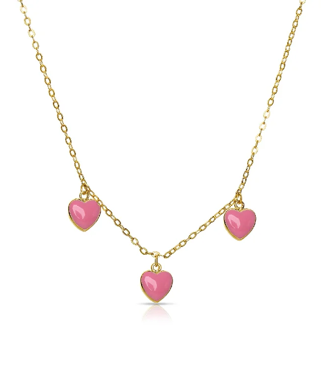 Fashionable layered necklaces for women-Hearts Dangle Necklace