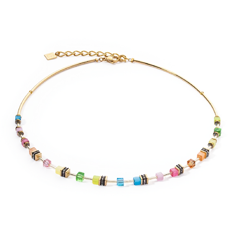 Affordable necklaces for bridesmaids-GeoCUBE® Lite Mini Necklace Rainbow