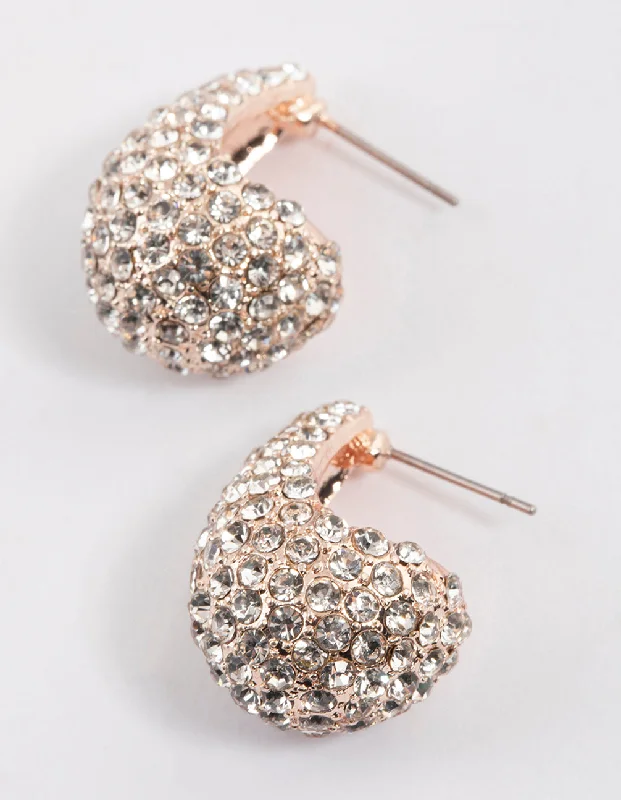 Custom earrings with birthstone settings-Rose Gold Pearl Mini Drop Earrings